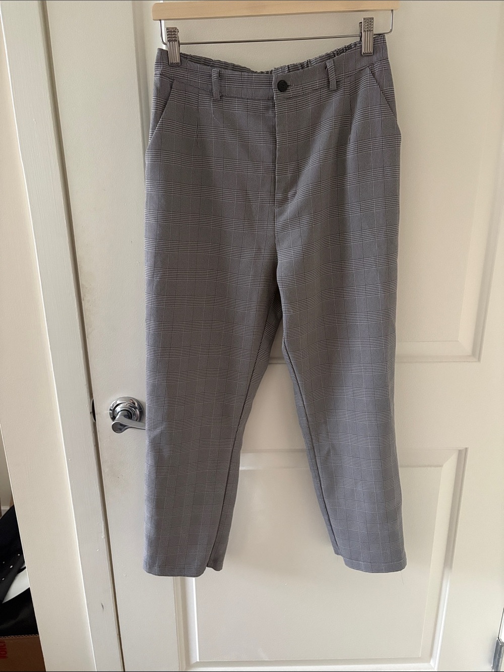 Gray Plaid Women's Dress Pants